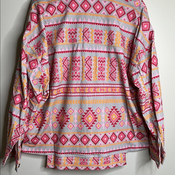Savanna Jane Grey Pink Orange Multicolor Southwest Patterned Jacket Size 1X NWT - Picture 8 of 13